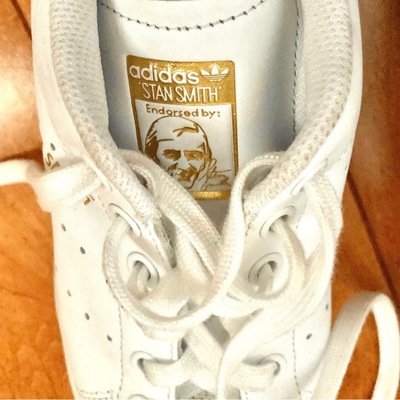 Adidas Stan Smith Floral White/Gold Sneakers Size 6 - Picture 10 of 16